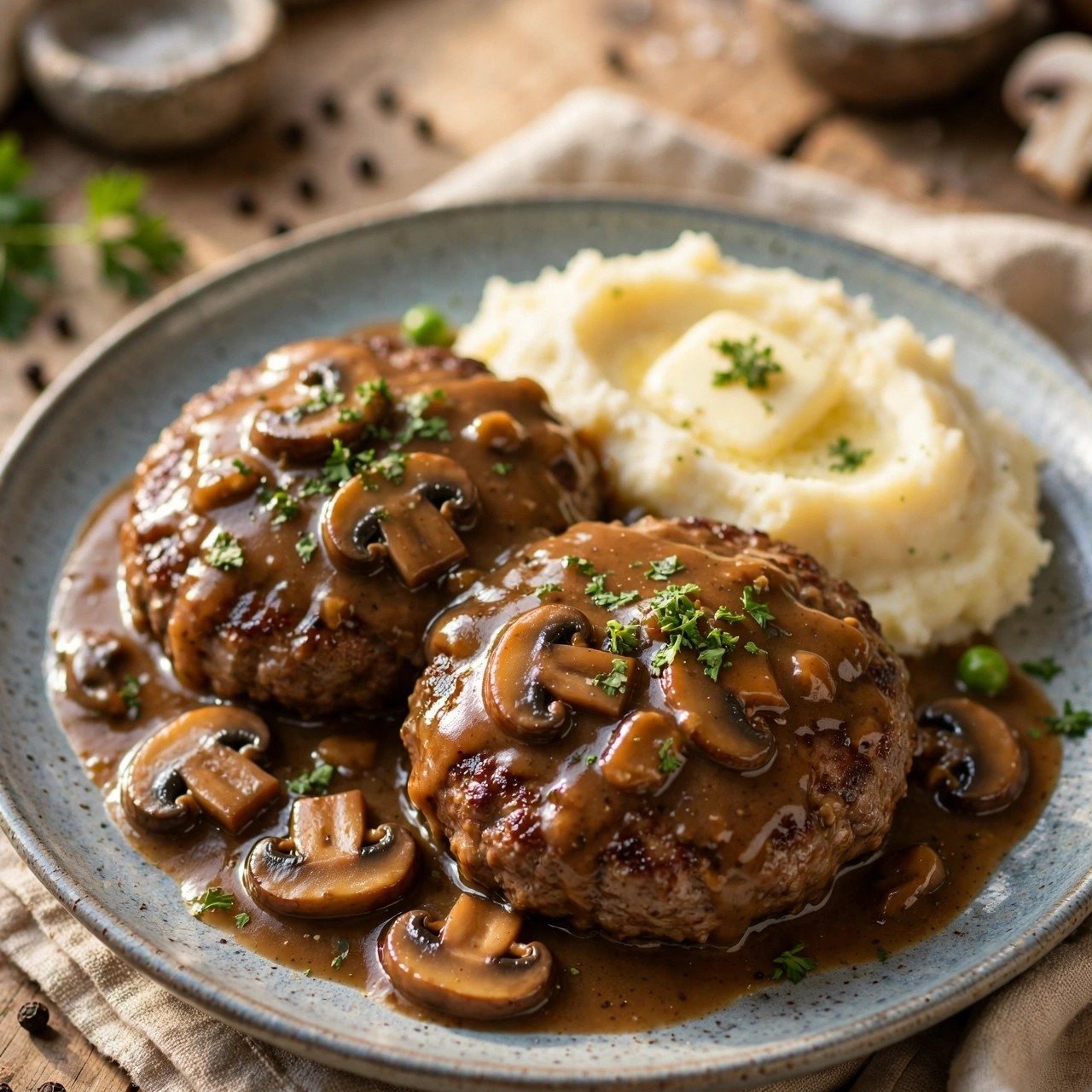 Classic Salisbury Steak with Mushroom Gravy