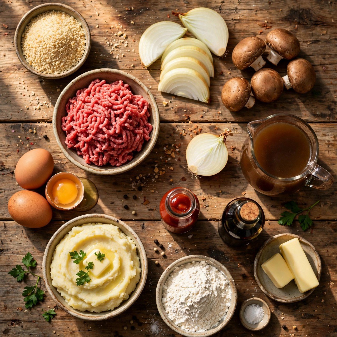 Classic Salisbury Steak with Mushroom Gravy ingredients