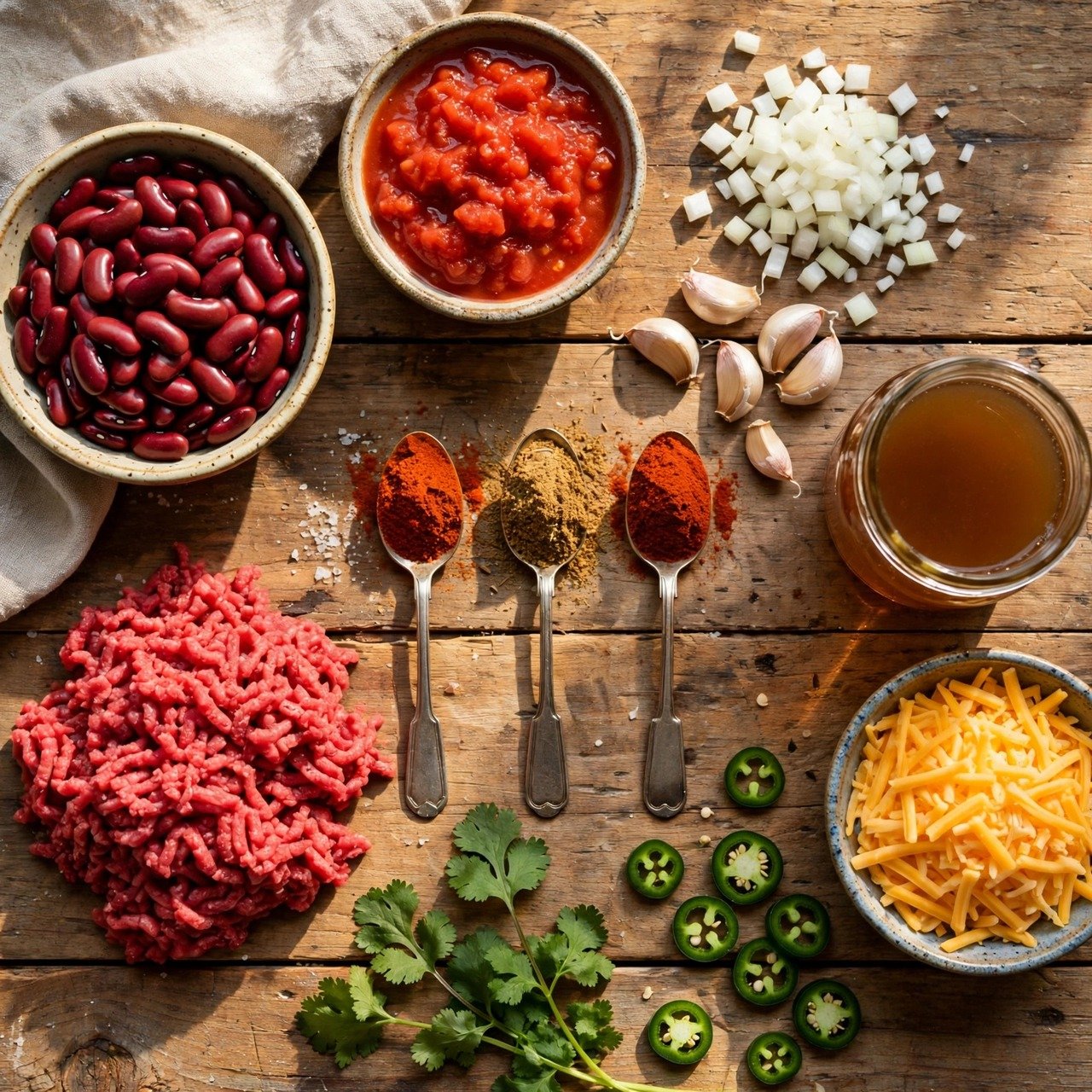 Hearty Beef Chili Con Carne with Beans ingredients
