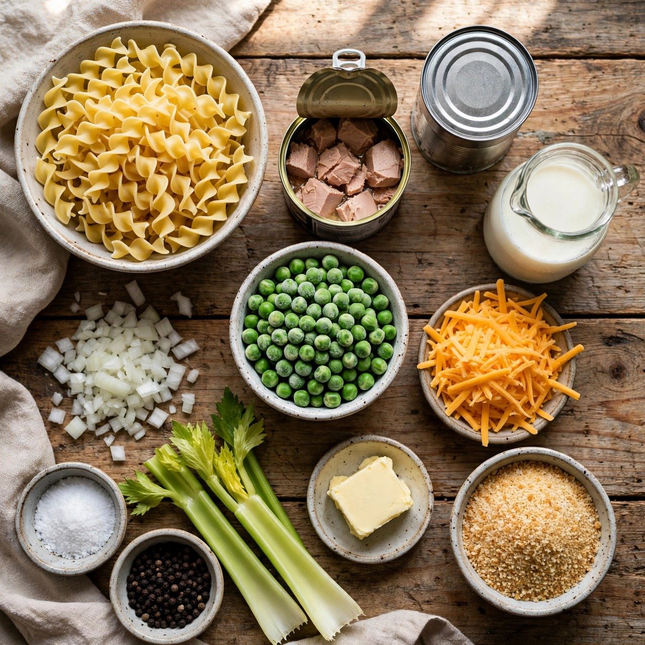 Old-Fashioned Tuna Noodle Casserole ingredients