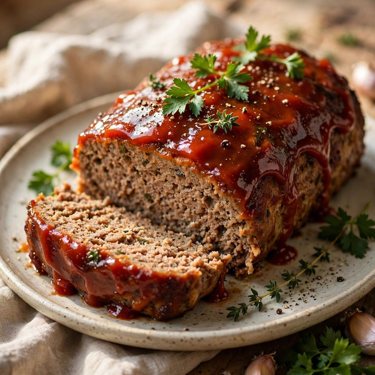 Classic Meatloaf with Sweet Ketchup Glaze