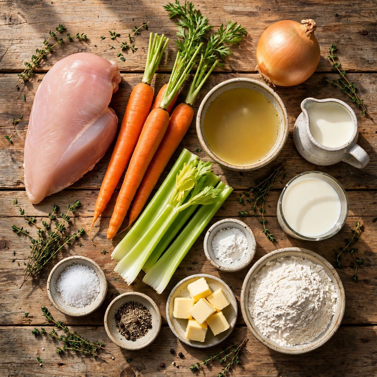 Cozy Chicken and Dumplings from Scratch ingredients