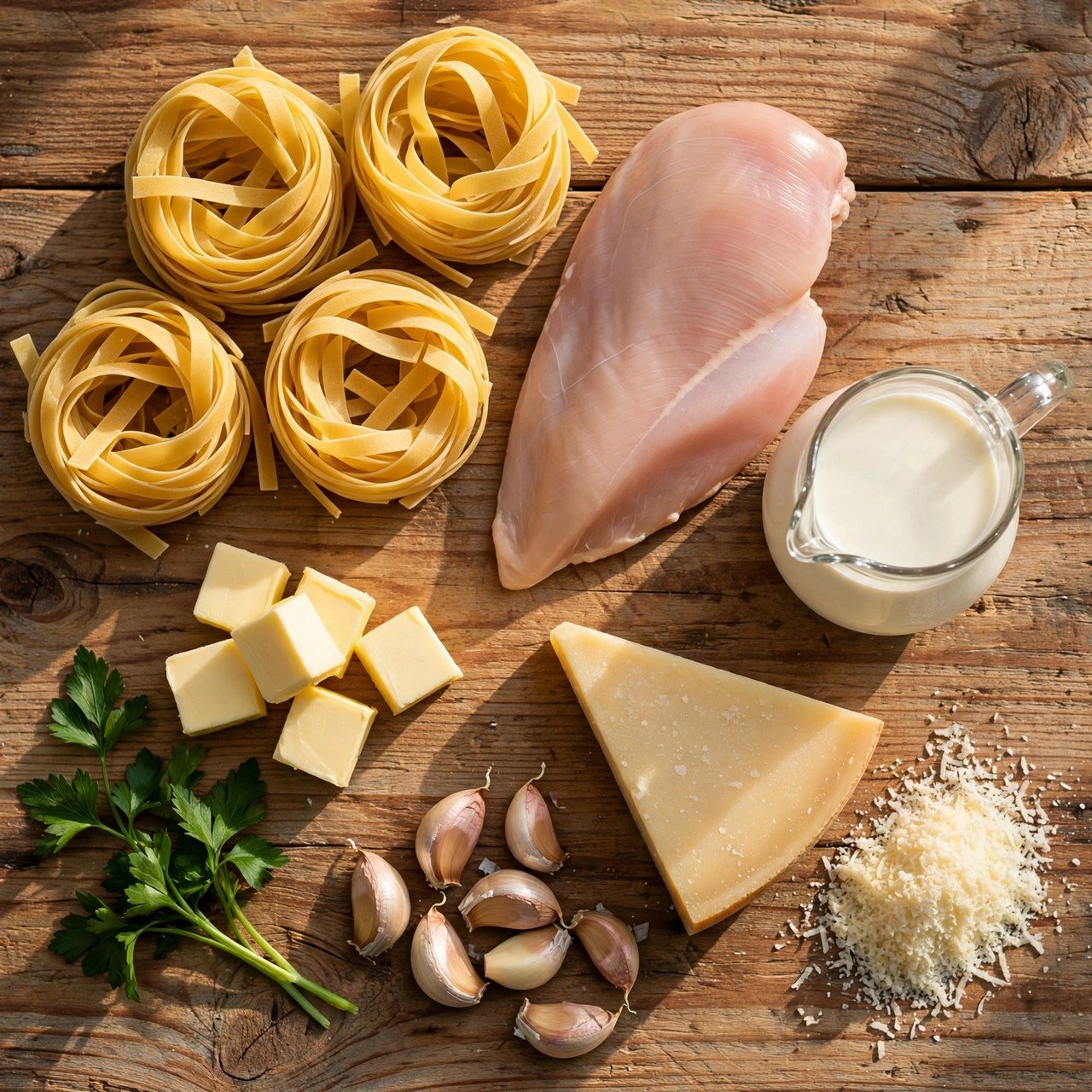Creamy Chicken Alfredo Pasta ingredients