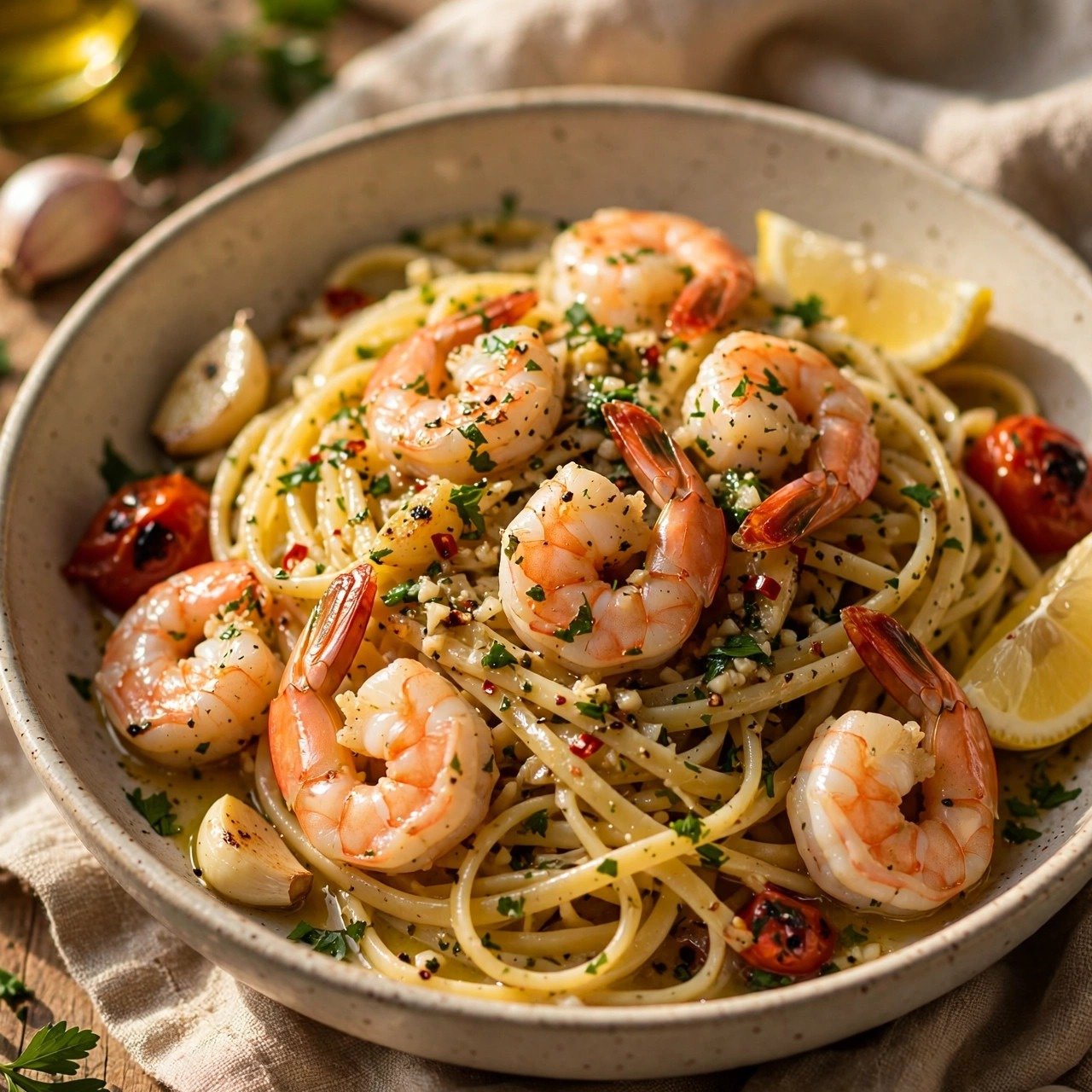 Garlic Butter Shrimp Pasta
