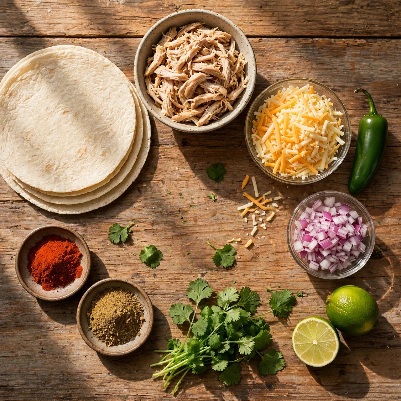 One-Pan Chicken Quesadillas ingredients