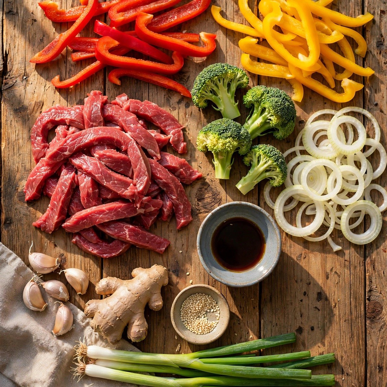 Quick Beef Stir Fry with Crisp Vegetables ingredients