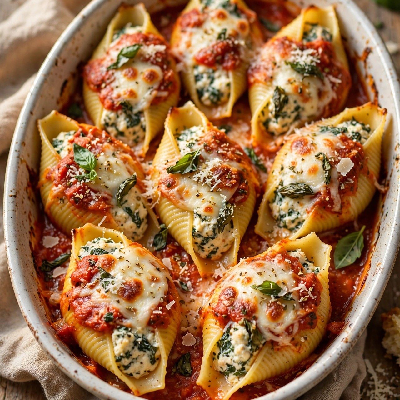 Cheesy Stuffed Shells with Marinara