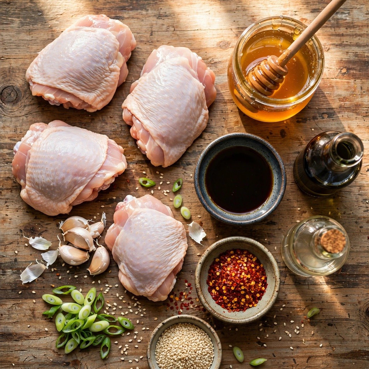 Sticky Honey Garlic Chicken Thighs ingredients