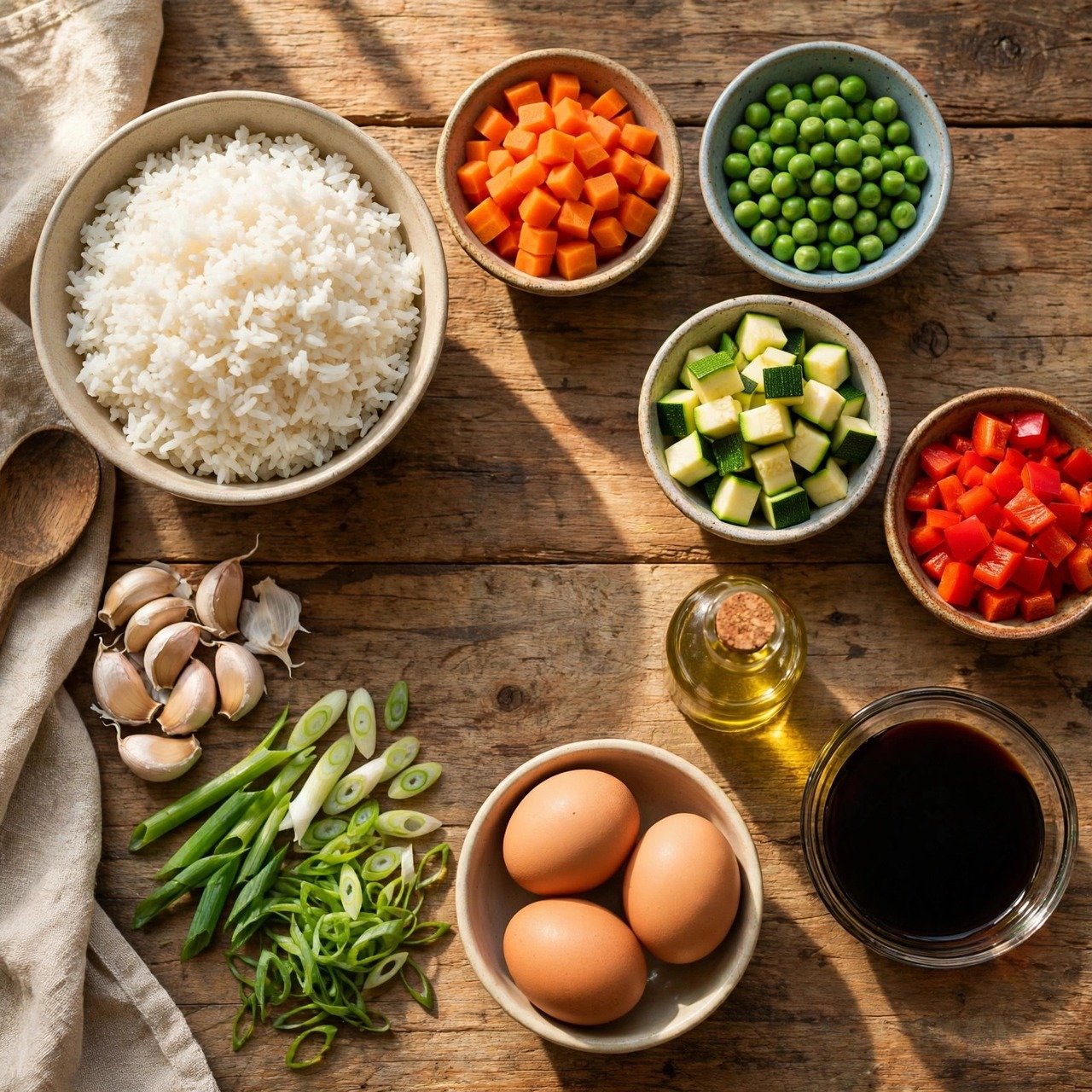 Colorful Veggie Fried Rice ingredients