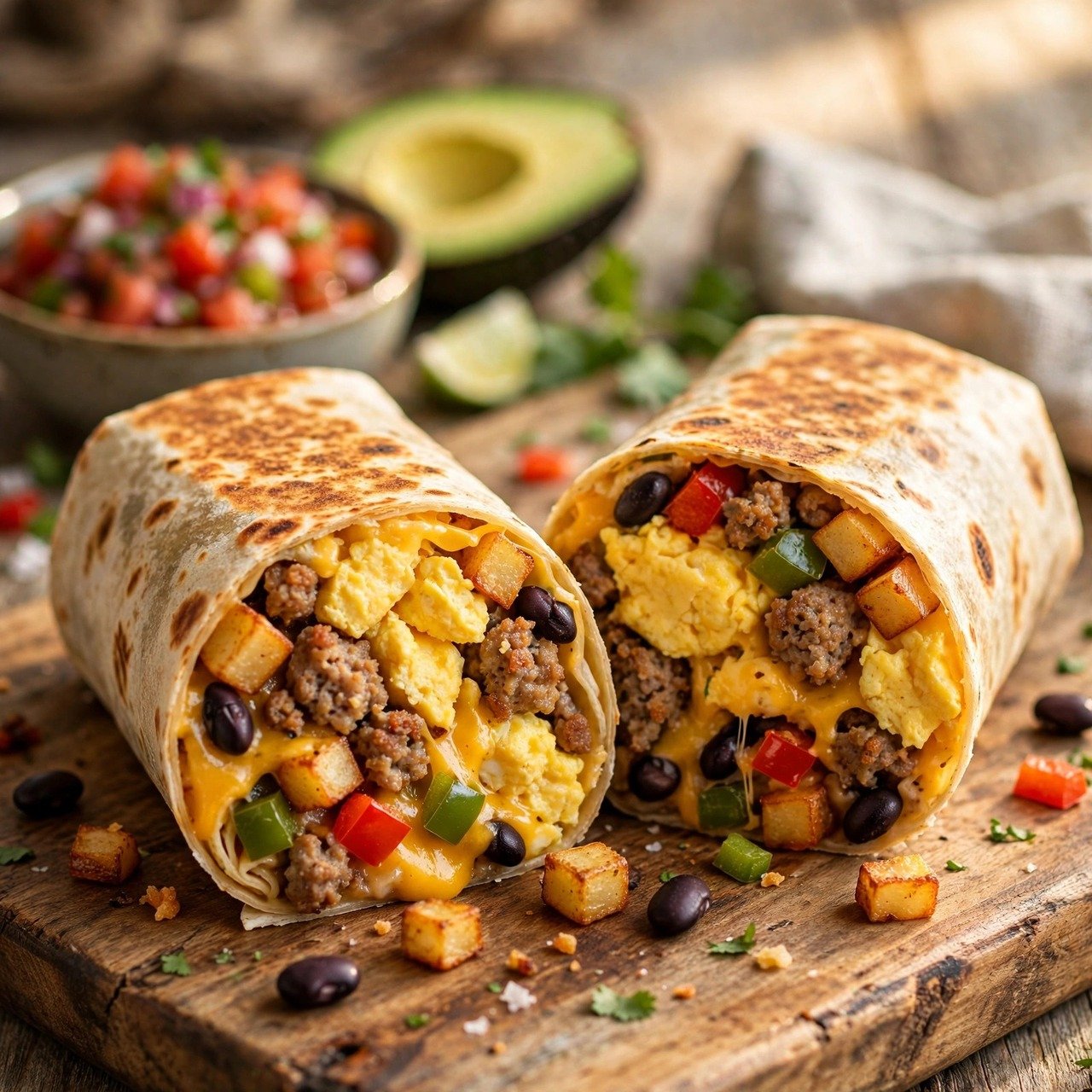 Loaded Breakfast Burrito Recipe (Freezer-Friendly, 30 Minutes)