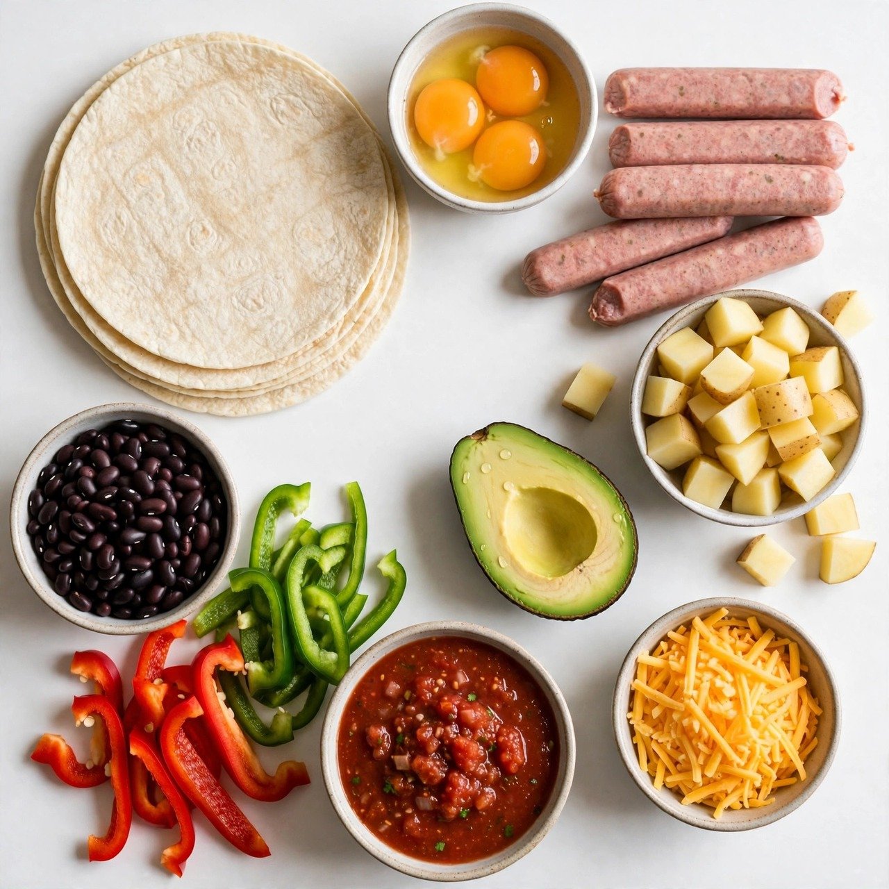 Loaded Breakfast Burrito Recipe (Freezer-Friendly, 30 Minutes) ingredients