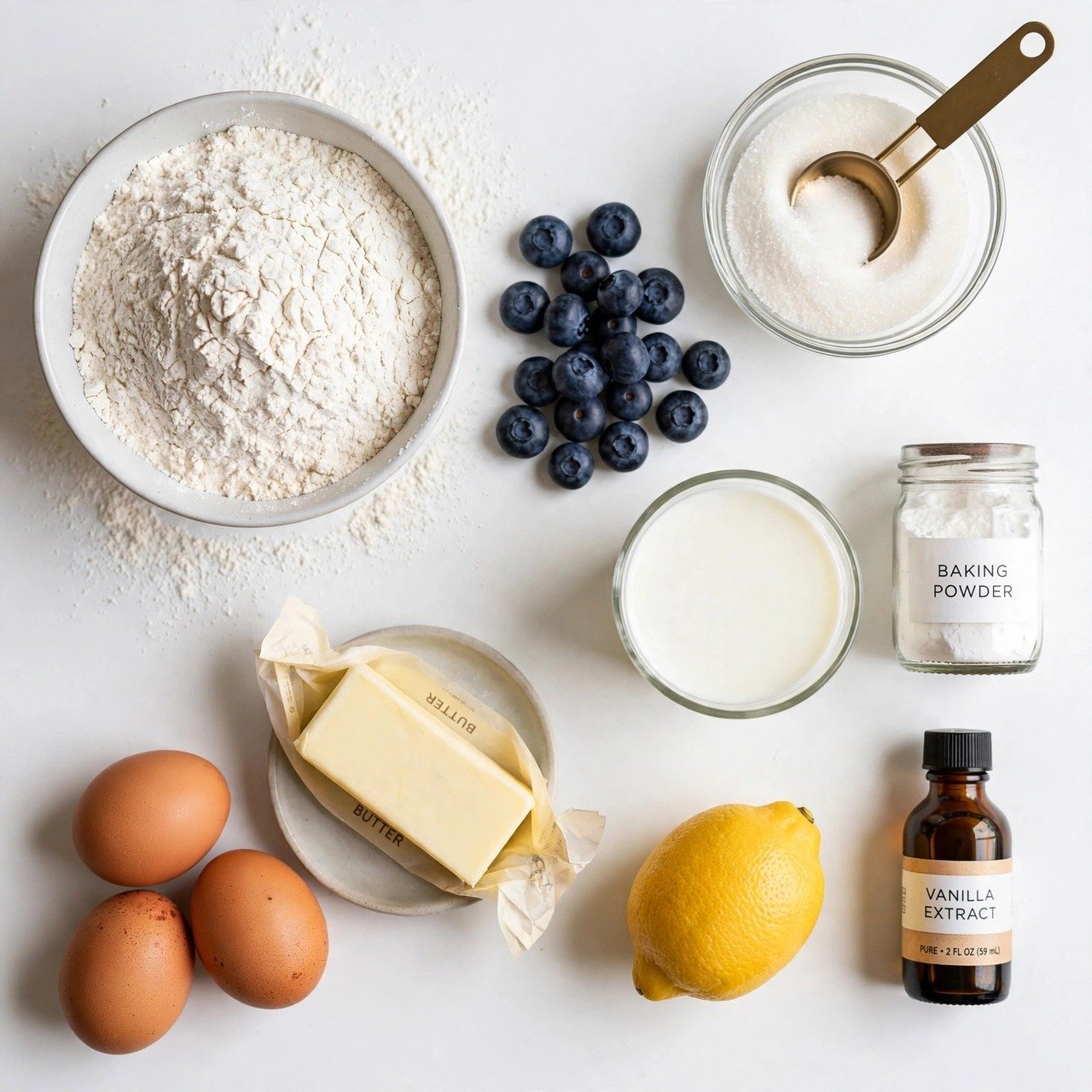 Bakery-Style Blueberry Muffins with Tall Domed Tops ingredients