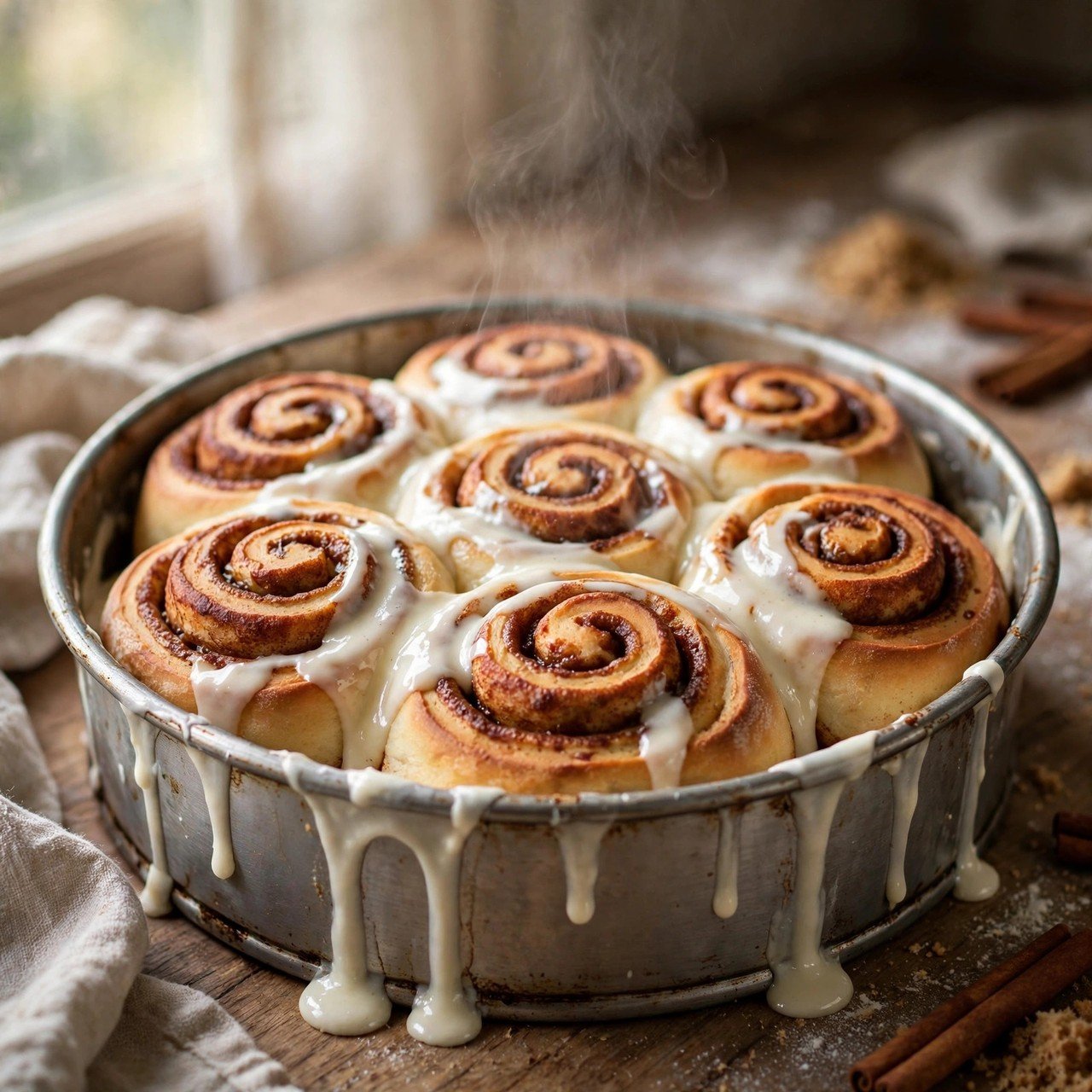 Soft Gooey Homemade Cinnamon Rolls with Cream Cheese Glaze