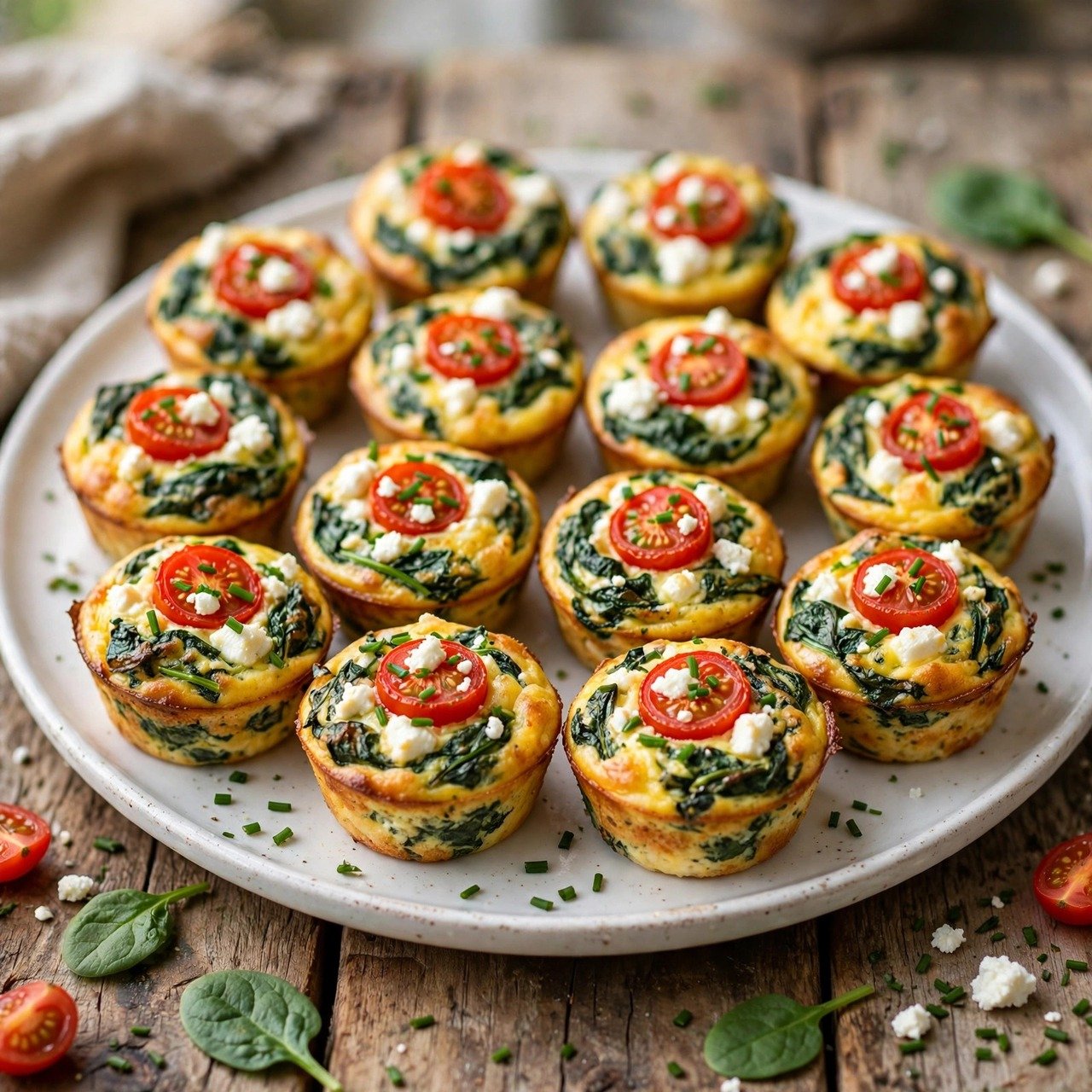Spinach Tomato Feta Egg Muffin Cups (Meal Prep Friendly)